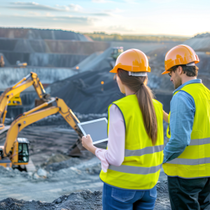 woman and man at mine site